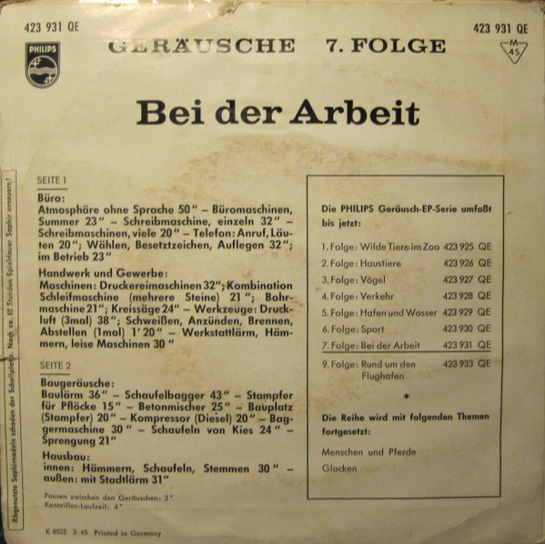 ladda ner album No Artist - Geräusche Für Schmalfilm Und Tonband Verkehr Bei Der Arbeit
