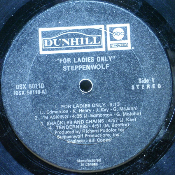 Steppenwolf - For Ladies Only | ABC/Dunhill Records (DSX 50110) - 5