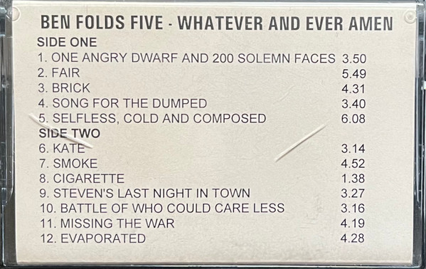 Ben Folds Five – Whatever And Ever Amen (2015, Orange, Vinyl 