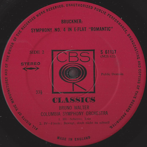 baixar álbum Bruckner, Bruno Walter, The Columbia Symphony Orchestra - Symphony No 4 In E Flat Romantic