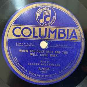 George MacFarlane - When You Come Back And You Will Come Back / What A Wonderful Message From Home album cover