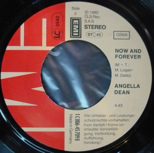 Angella Dean - World X / Now And Forever | EMI (1C 006-45 709) - 3