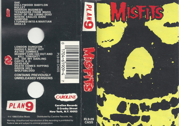 Misfits – Misfits (1988, Black Shell, Cassette) - Discogs