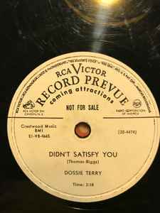 Dossie Terry - Didn't Satisfy You / Twenty Four Years album cover