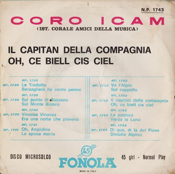 Album herunterladen Coro Icam - Il Capitan Della Compagnia Oh Ce Biell Cis Ciel