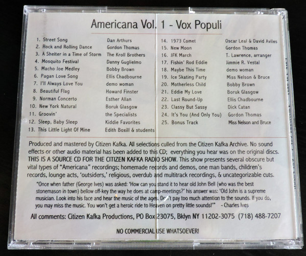 ladda ner album Various - Americana Volume I Vox Populi