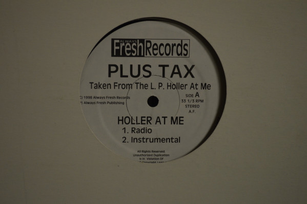 descargar álbum Plus Tax - Holler At Me