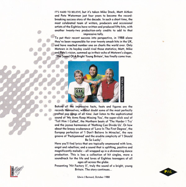 descargar álbum Various - The Hit Factory 2 The Best Of Stock Aitken Waterman