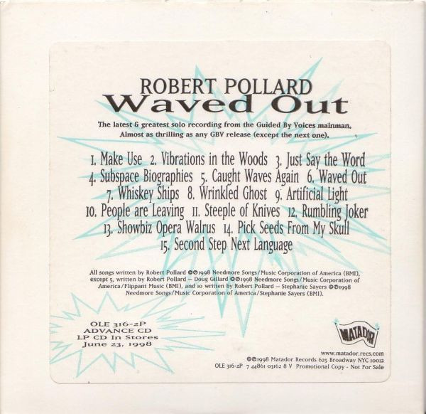 Robert Pollard – Waved Out (1998, CD) - Discogs