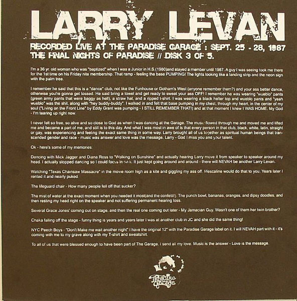 ladda ner album Larry Levan - The Final Nights Of Paradise Pt 35