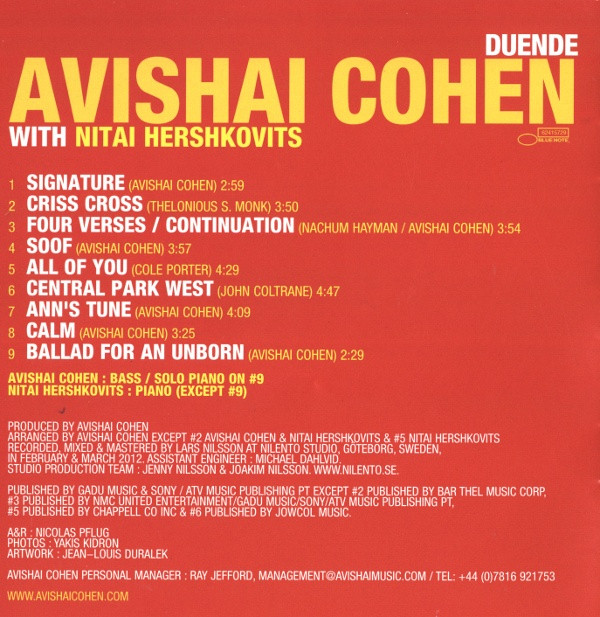 baixar álbum Avishai Cohen With Nitai Hershkovits - Duende