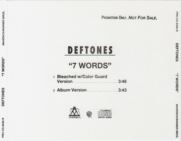 Deftones – 7 Words (1995, CD) - Discogs