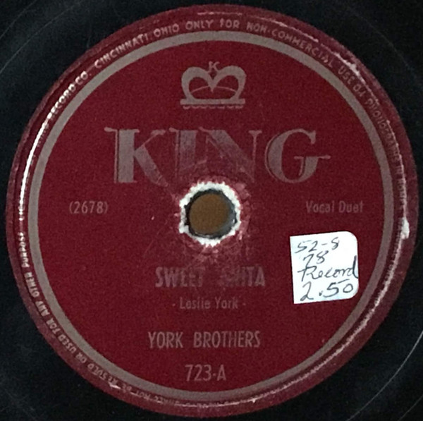 York Brothers – Sweet Anita / It Ain't No Good (1947, Shellac