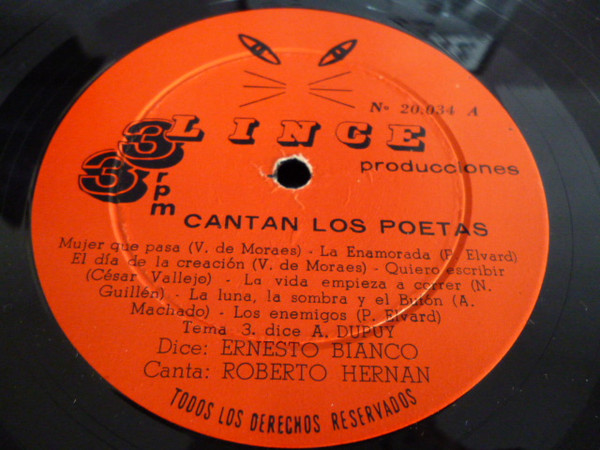 last ned album Ernesto Bianco, Roberto Hernan - Cantan Los Poetas