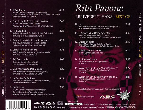 descargar álbum Rita Pavone - Arrivederci Hans Best Of