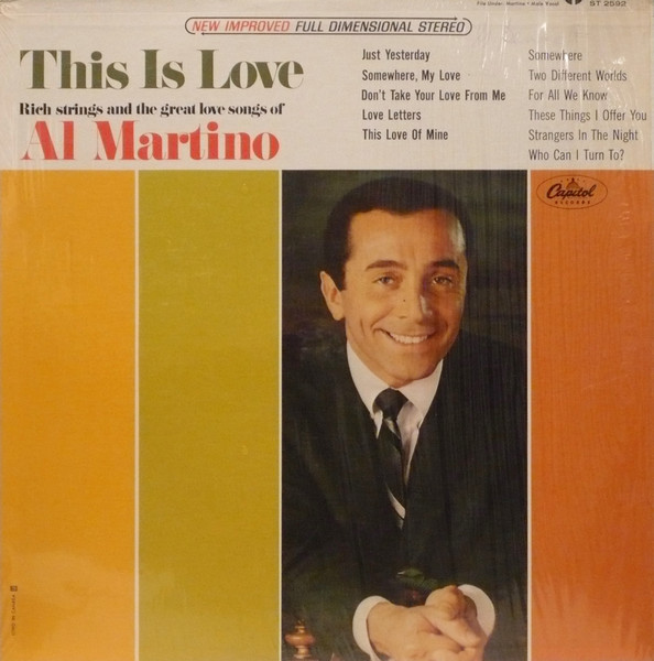 Al Martino – This Is Love (1966, Vinyl) - Discogs