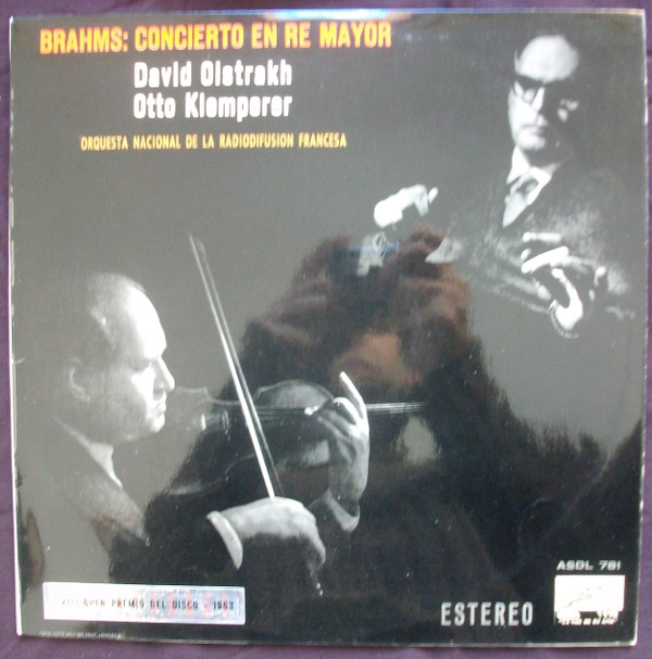 ladda ner album Brahms Orquesta Nacional De La Radiodufusion Francesa David Oistrakh Otto Klemperer - Brahms Concierto En Re Mayor