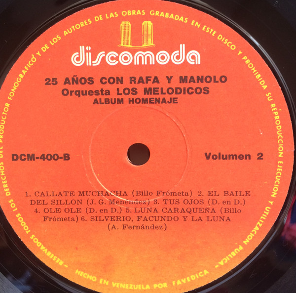 last ned album Los Melódicos - 25 Años Con Rafa Y Manolo Album Homenaje Vol 1 Vol 2