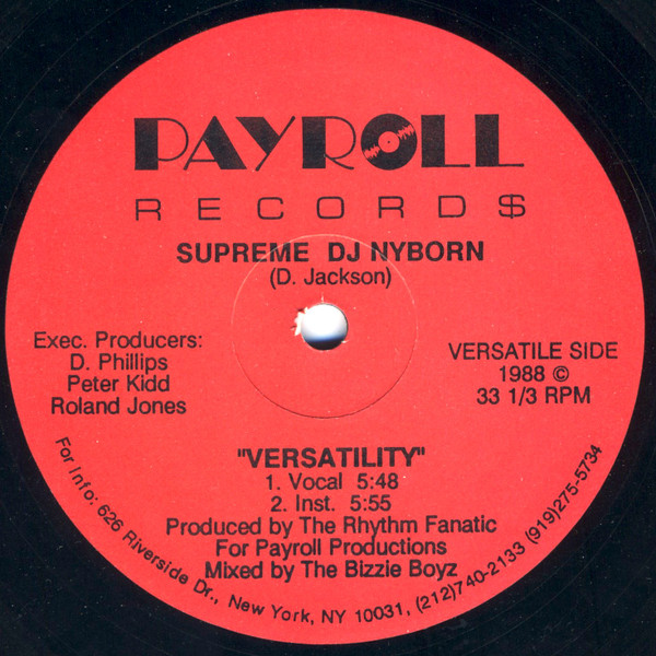 Supreme DJ Nyborn – Versatility (1988, Vinyl) - Discogs
