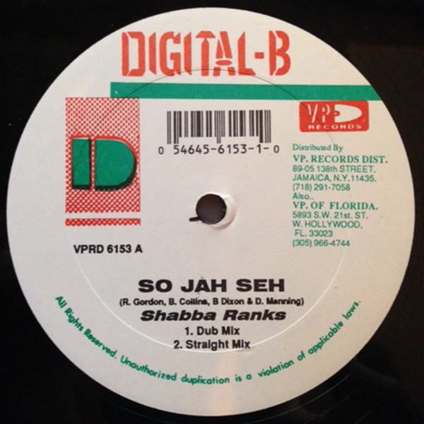 Shabba Ranks – So Jah Say (1997, Vinyl) - Discogs