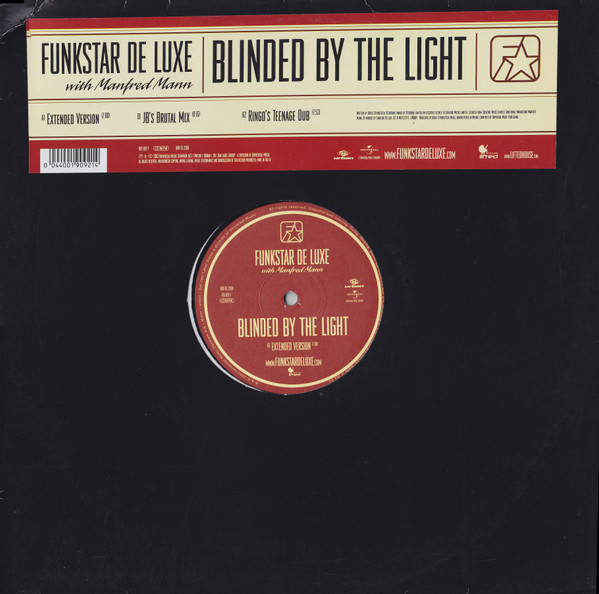 fisk og skaldyr Ti Geologi Funkstar De Luxe With Manfred Mann – Blinded By The Light (2003, Vinyl) -  Discogs