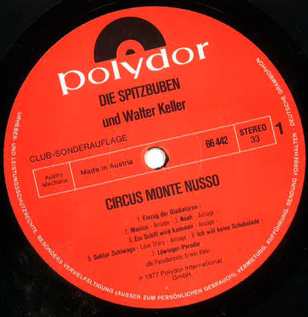 baixar álbum Die Spitzbuben Mit Walter Keller - Circus Monte Nusso