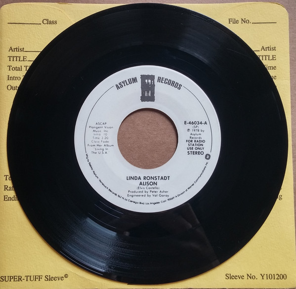 Linda Ronstadt – Alison (1978, SP, Vinyl) - Discogs