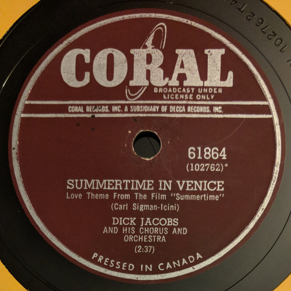 Album herunterladen Dick Jacobs & His Chorus & Orchestra - Summertime In Venice Fascination