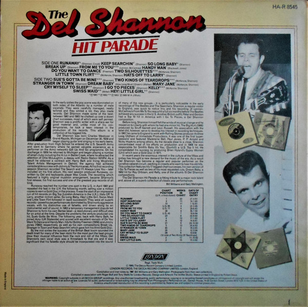 télécharger l'album Del Shannon - The Del Shannon Hit Parade