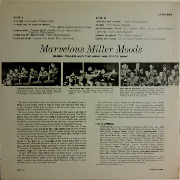 télécharger l'album Glenn Miller Army Air Force Band - Marvelous Miller Moods