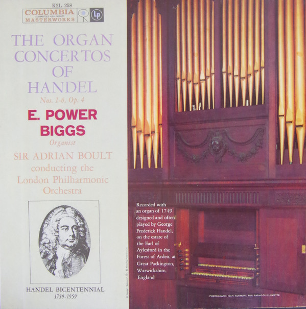 baixar álbum E Power Biggs, Sir Adrian Boult, The London Philharmonic Orchestra - The Organ Concertos of Handel Nos 1 6 Op4