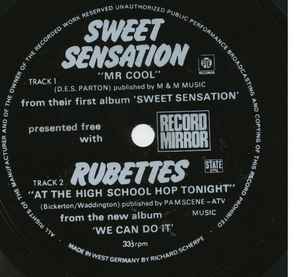 Sweet Sensation (2) - Mr Cool / At The High School Hop Tonight album cover