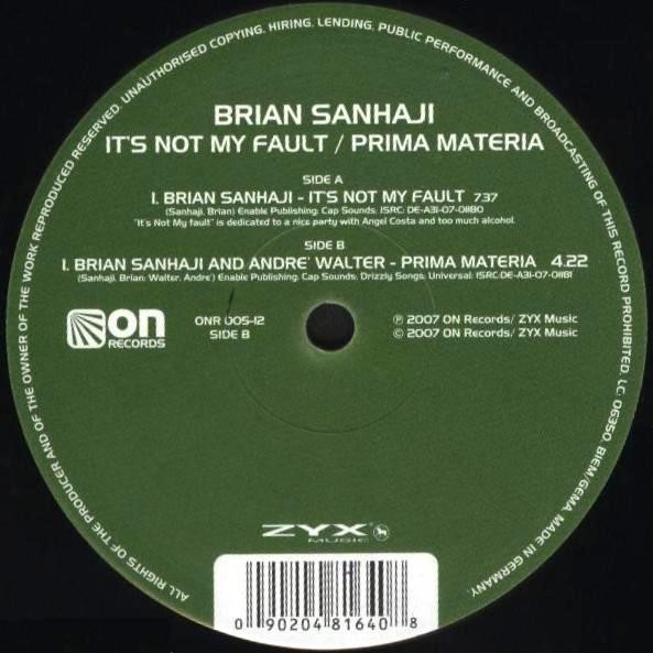 ladda ner album Brian Sanhaji - Its Not My Fault Prima Materia