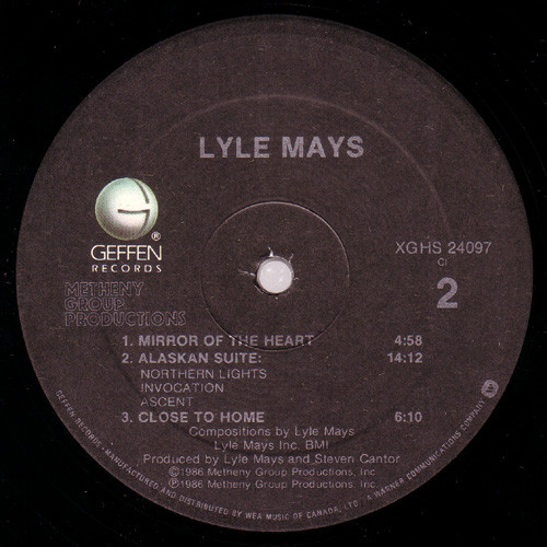 Lyle Mays - Lyle Mays | Geffen Records (XGHS 24097) - 4