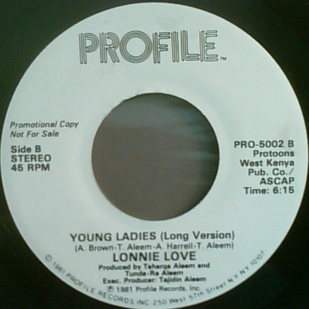 Lonnie Love – Young Ladies (1981, Vinyl) - Discogs