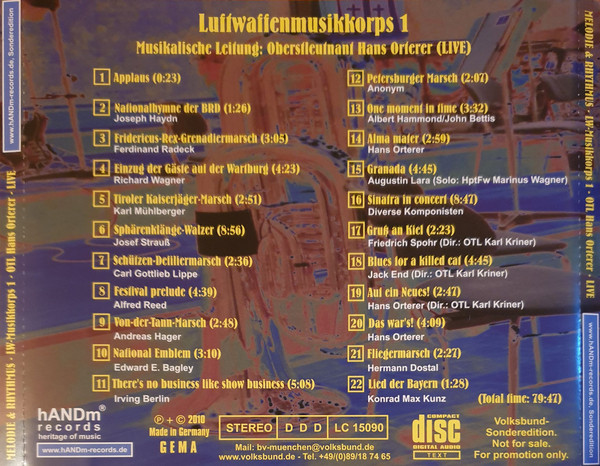 descargar álbum Luftwaffenkorbs 1 Musikalische Leitung Oberstleutnant Hans Orterer - Melodie Rhythmus