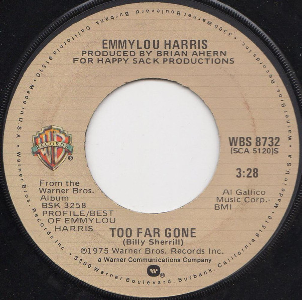 Emmylou Harris Too Far Gone 1978 Vinyl Discogs