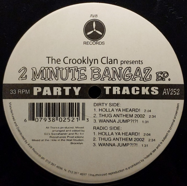 Crooklyn Clan – 2 Minute Bangaz EP (2003, Vinyl) - Discogs