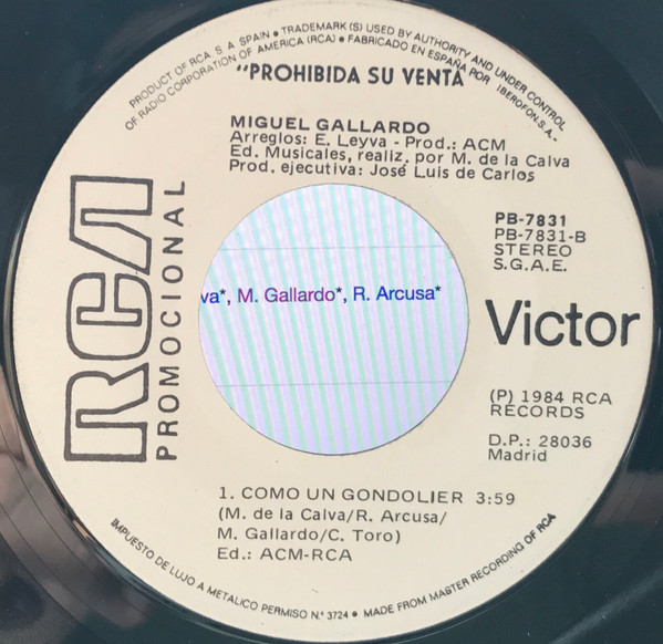 lataa albumi Miguel Gallardo - Muchachita Como Un Gondolier