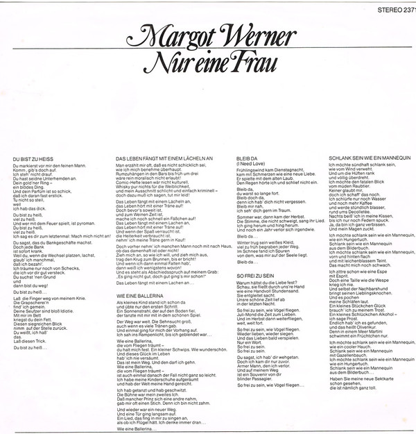 Album herunterladen Margot Werner - Nur Eine Frau