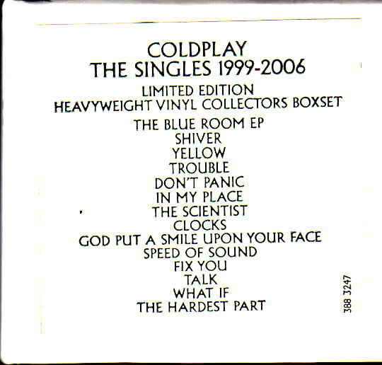 COLDPLAY The Singles 1999/2006 