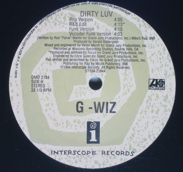 G-Wiz – Dirty Luv (1994, Vinyl) - Discogs