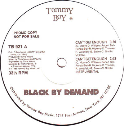 Black By Demand – Can't Get Enough / All Rappers Give Up (1988