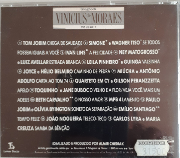 descargar álbum Various - Songbook Vinicius De Moraes Volume 1