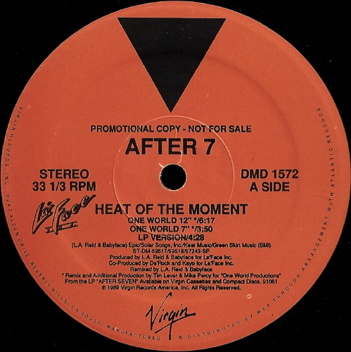 After 7 – Heat Of The Moment (1989, Vinyl) - Discogs