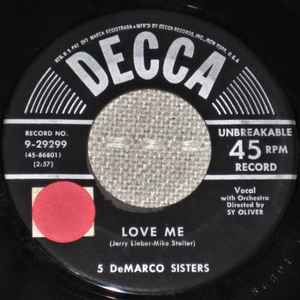 DeMarco Sisters - Love Me / Just A Girl That Men Forget album cover