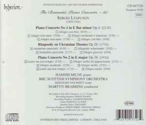 Sergei Lyapunov - Piano Concerto No 1, Op 4 / Piano Concerto No 2, Op 38 / Rhapsody On Ukrainian Themes, Op 28