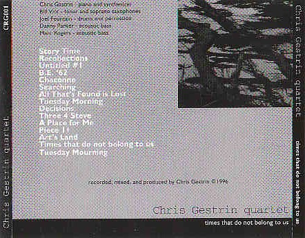 lataa albumi Chris Gestrin Quartet - Times That Do Not Belong To Us