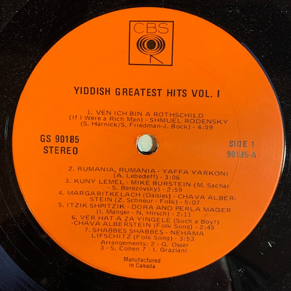 télécharger l'album Various - Yiddish Greatest Hits Vol 1