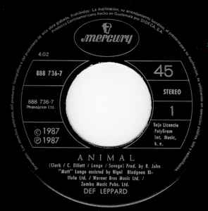 Def Leppard – Animal / Tear It Down = Lágrimas Que Caen (1987